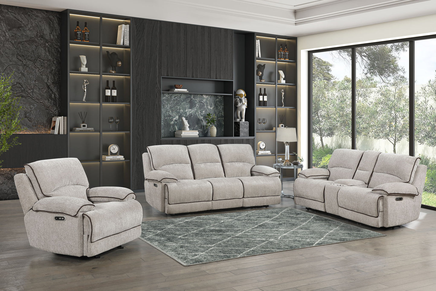 Camden - Dual Reclining Sofa - Beige / Brown