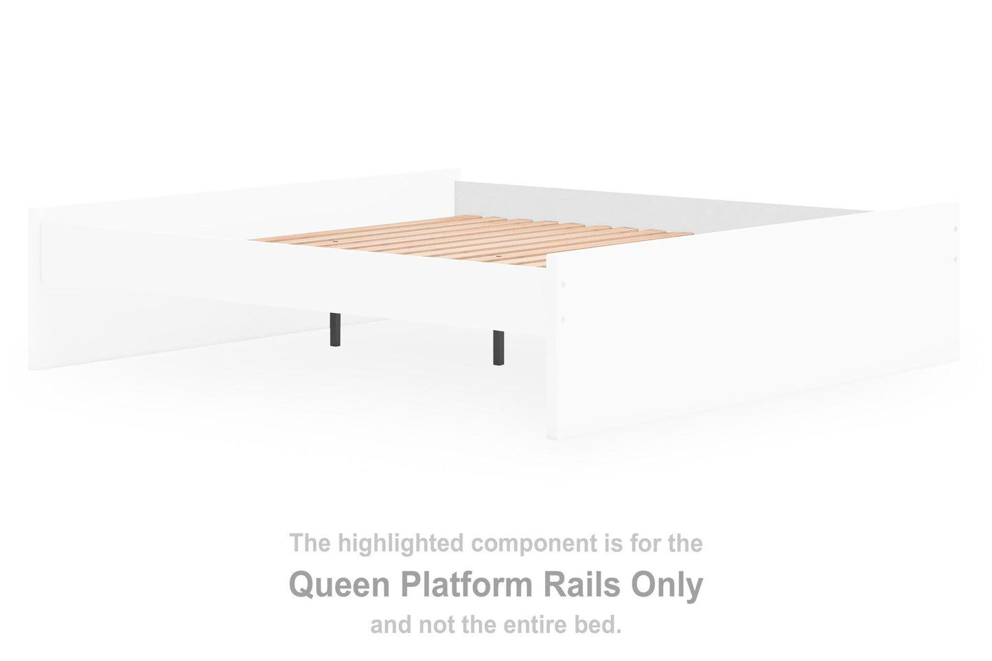 Onita - Queen/King Platform Rails - White