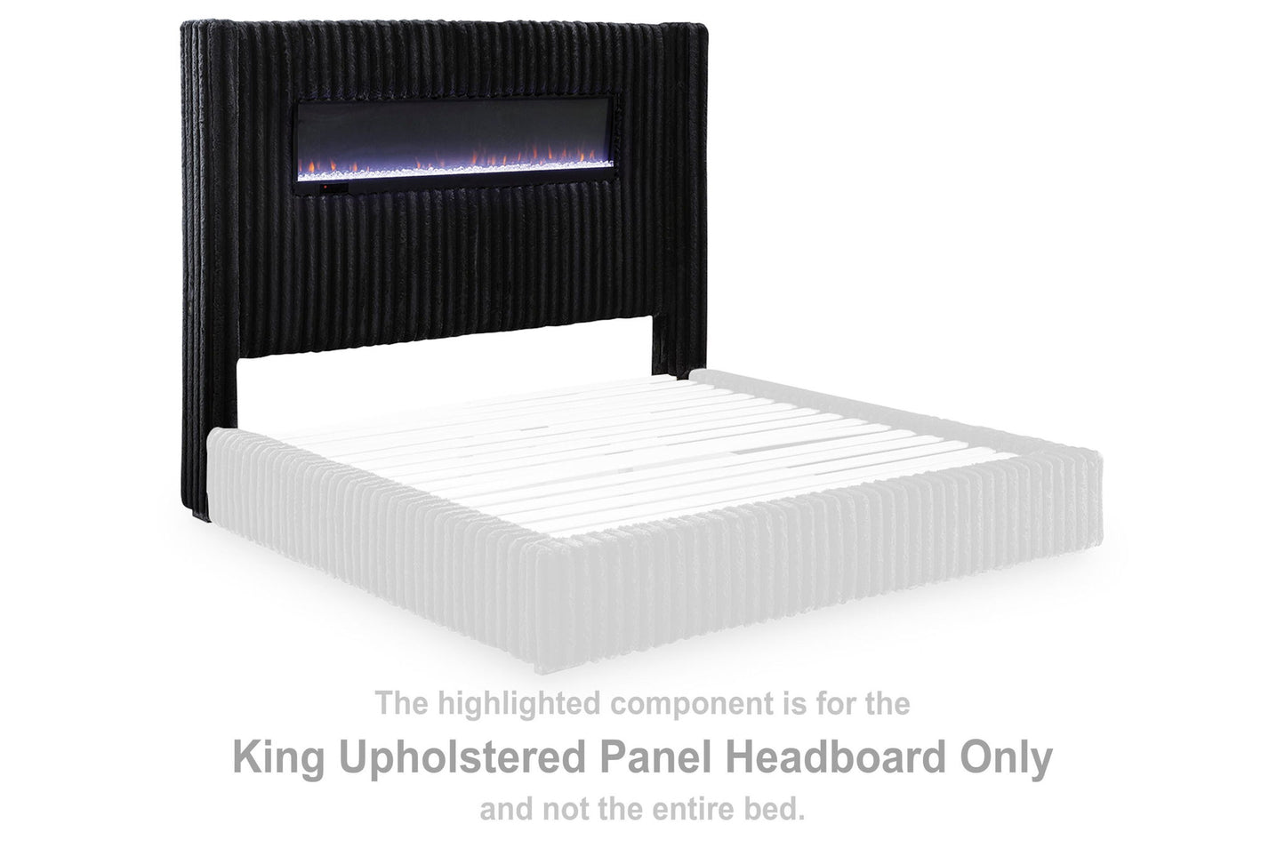 Tayleena - King Upholstered Panel Headboard - Black