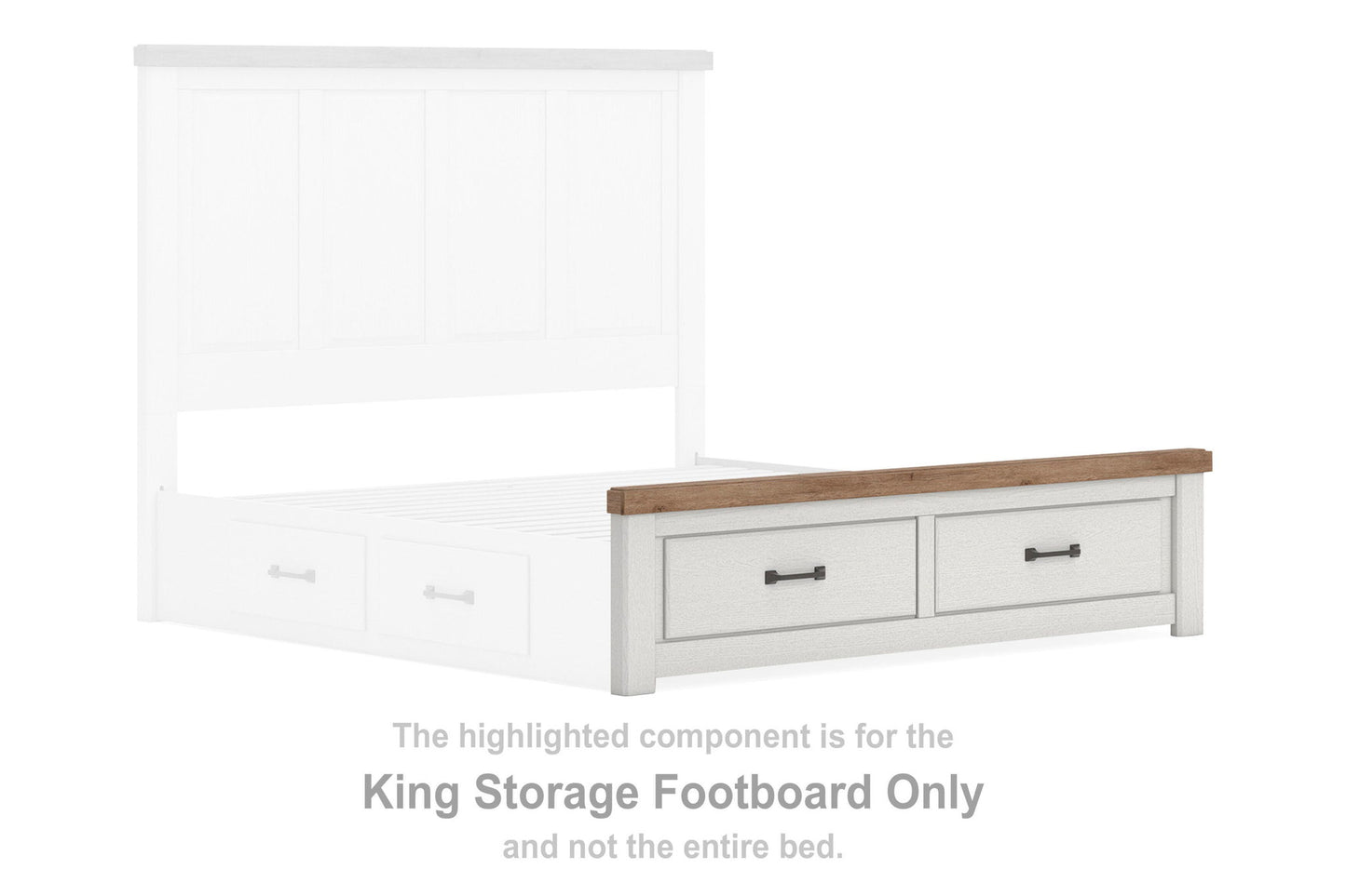 Savonport - King Storage Footboard - White / Brown