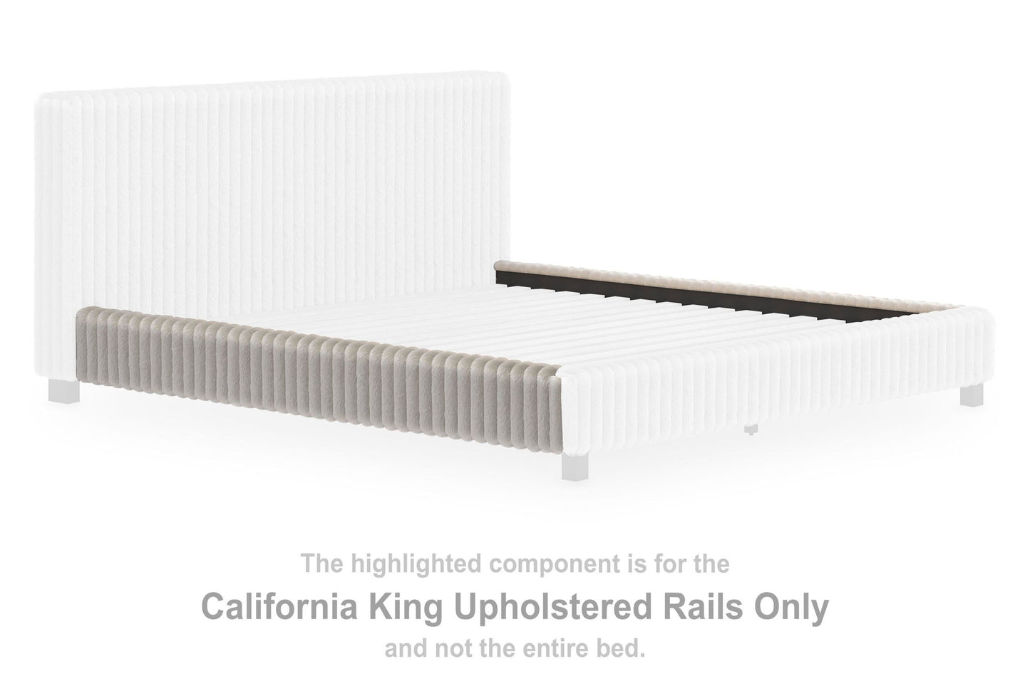 Zuraleus - California King Upholstered Rails - Gray