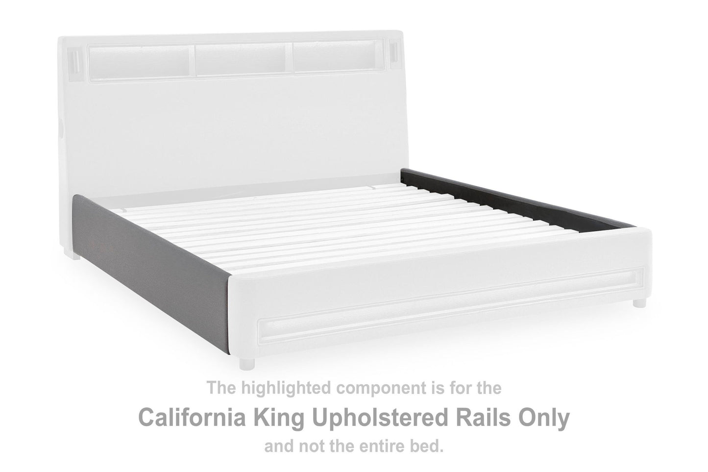 Verishaw - California King Upholstered Rails - Gray