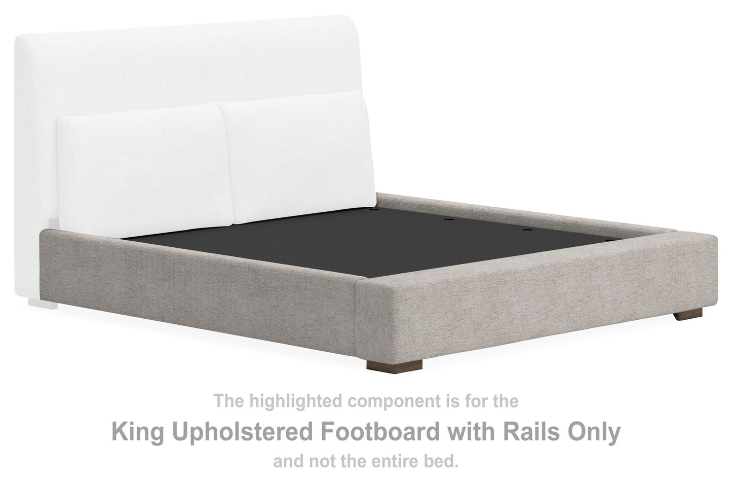Cabalynn - King Uph Footboard With Rails - Oatmeal