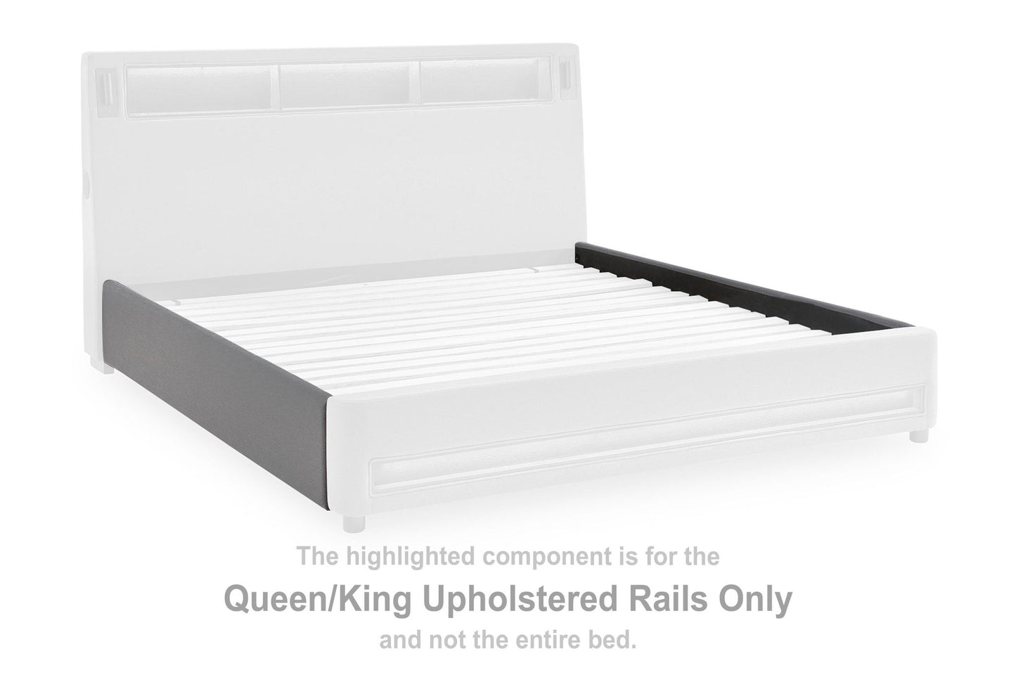 Verishaw - Queen/King Upholstered Rails - Gray