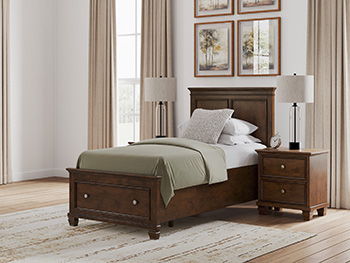 Danabrin - Twin Storage Footboard With Roll Slats - Brown