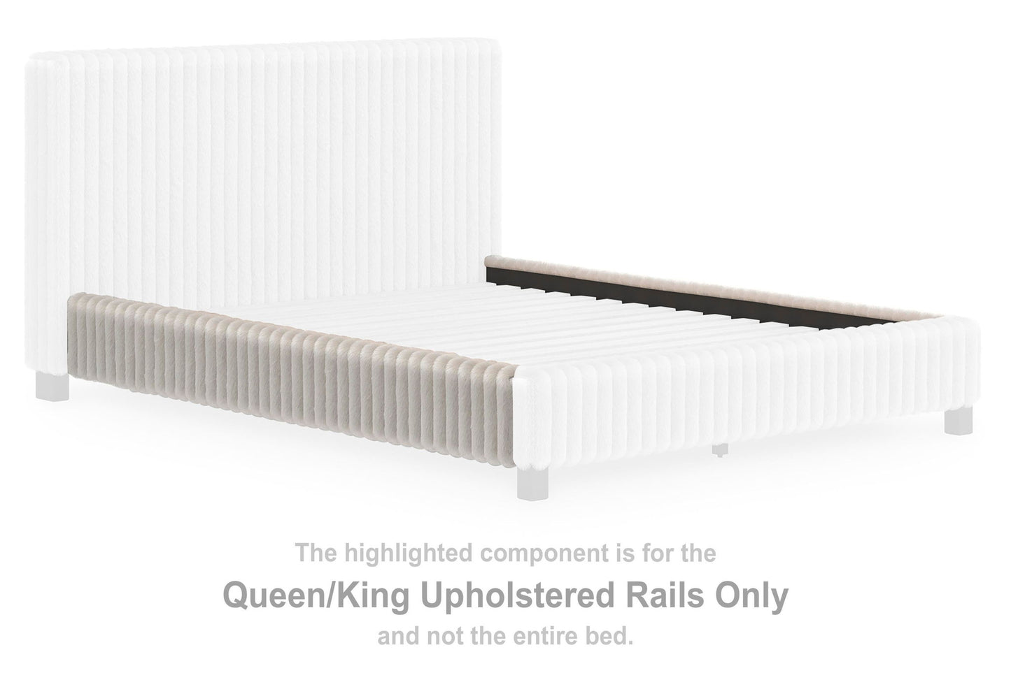 Zuraleus - Queen / King Upholstered Rails - Gray
