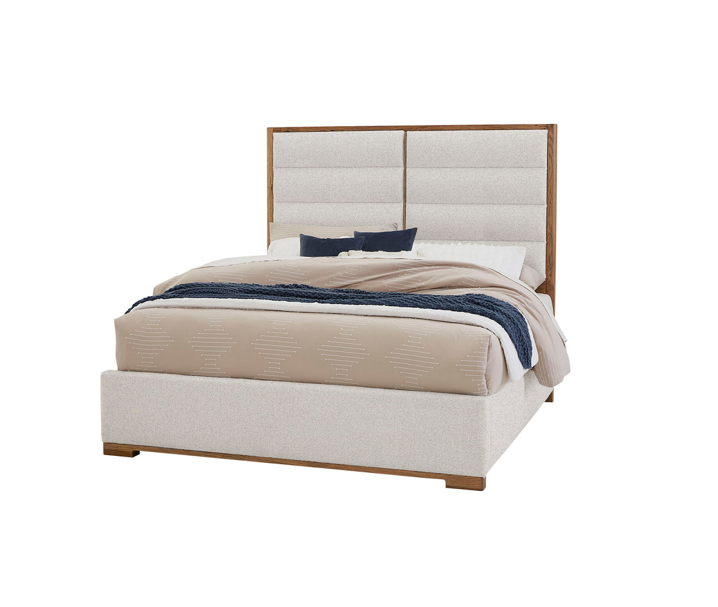 Crafted Oak - Erin's Upholstered Bed (Headboard, Footboard And Rails)