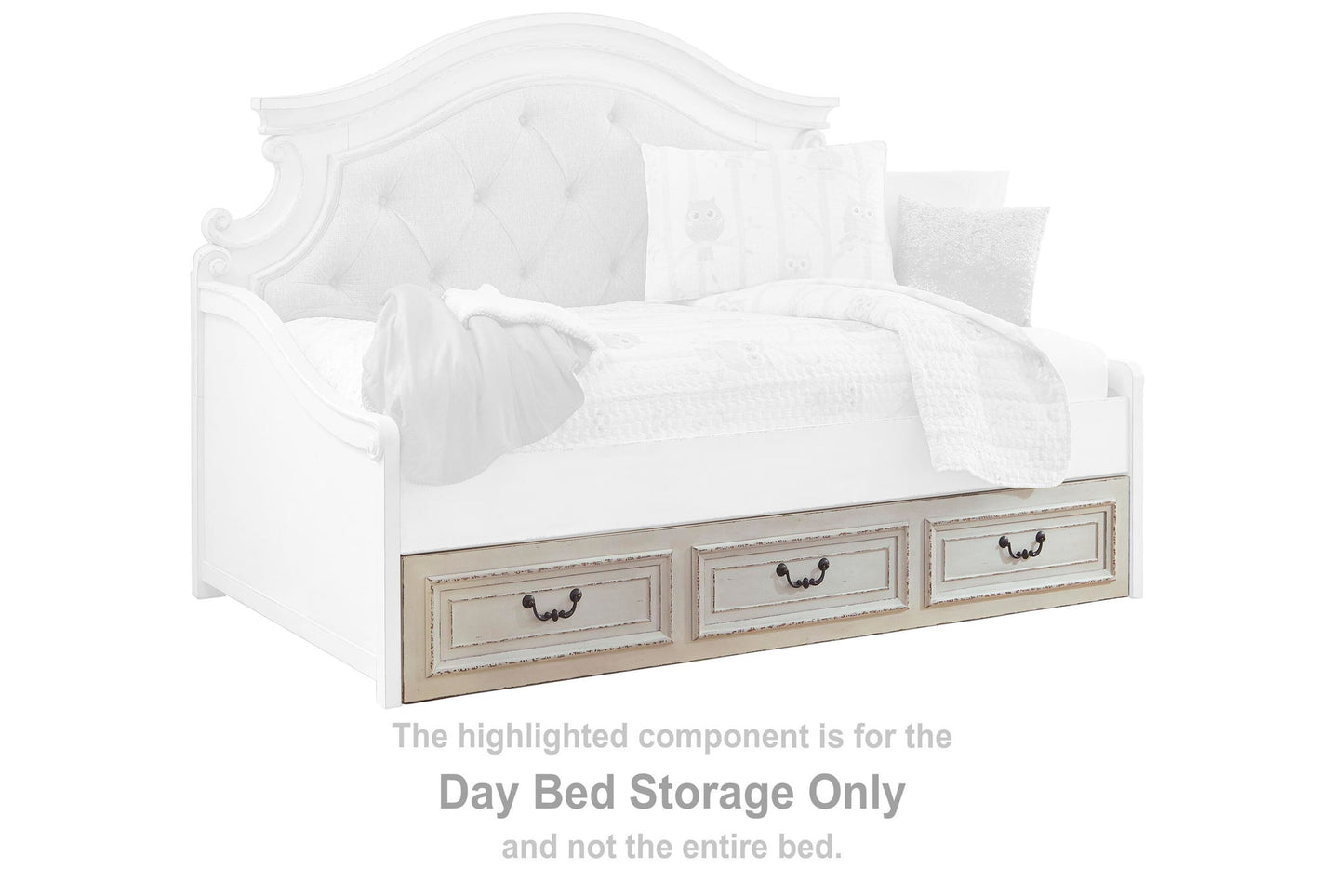 Realyn - Day Bed Drawer Storage - Chipped White