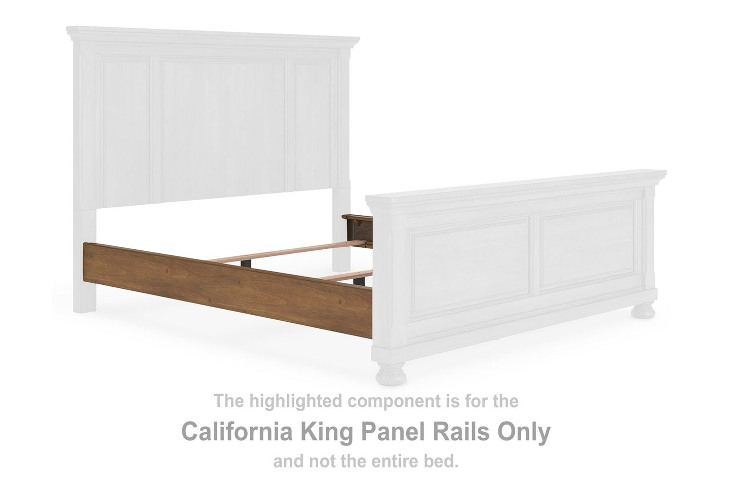 Feddinger - California King Panel Rails - Medium Brown