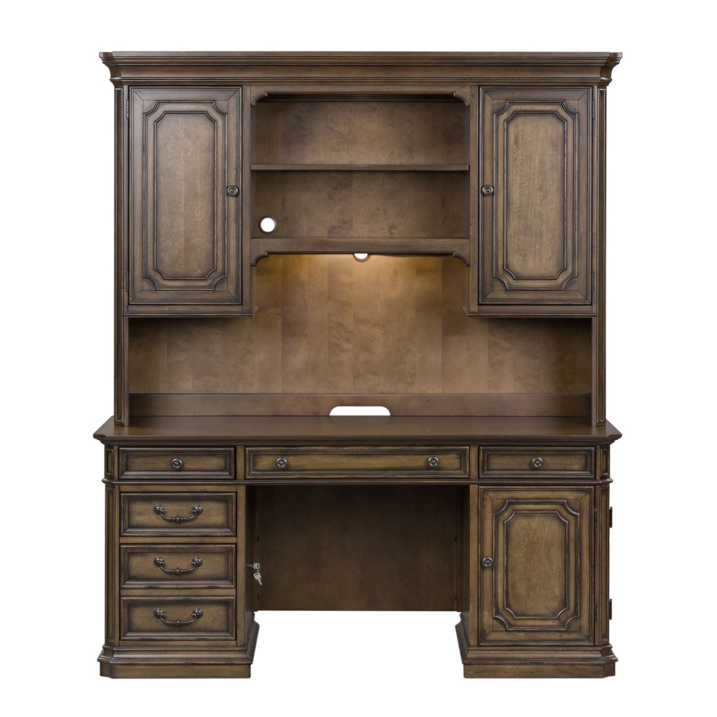 Amelia - Jr Executive Credenza Set - Antique Toffee