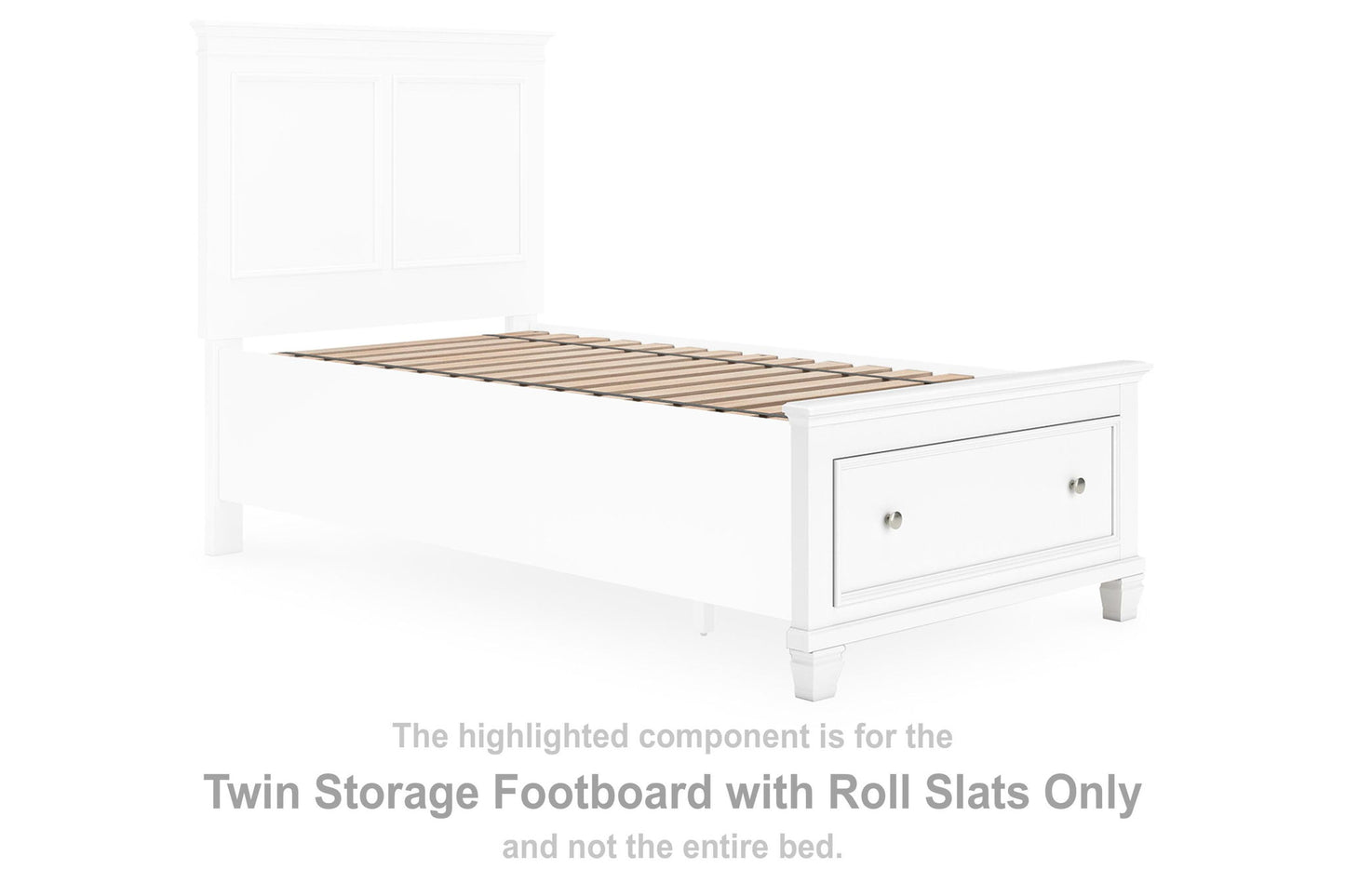 Fortman - Twin Storage Footboard With Roll Slats - White