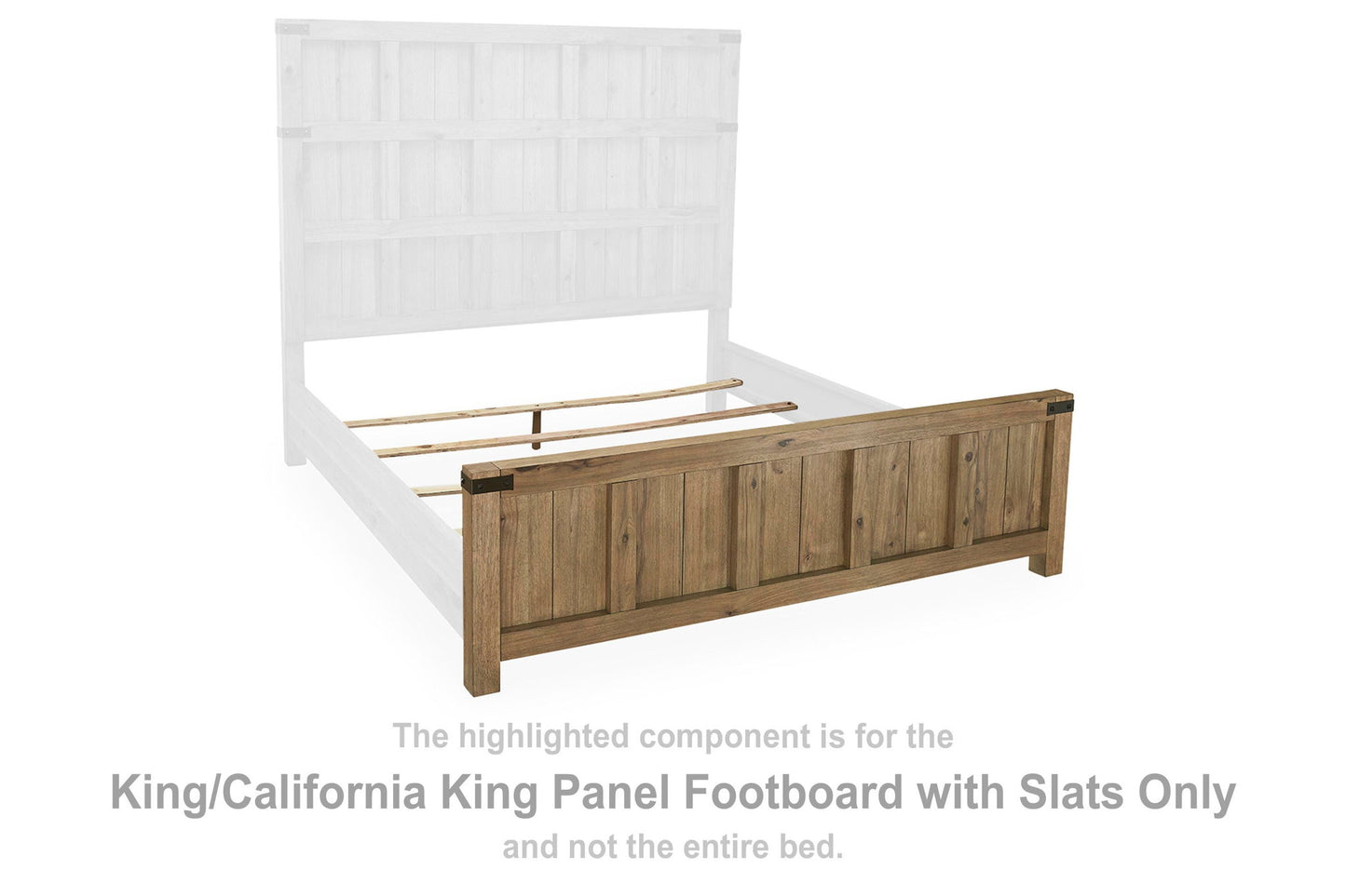 Ridgester - King/California King Panel Footboard With Slats - Light Brown