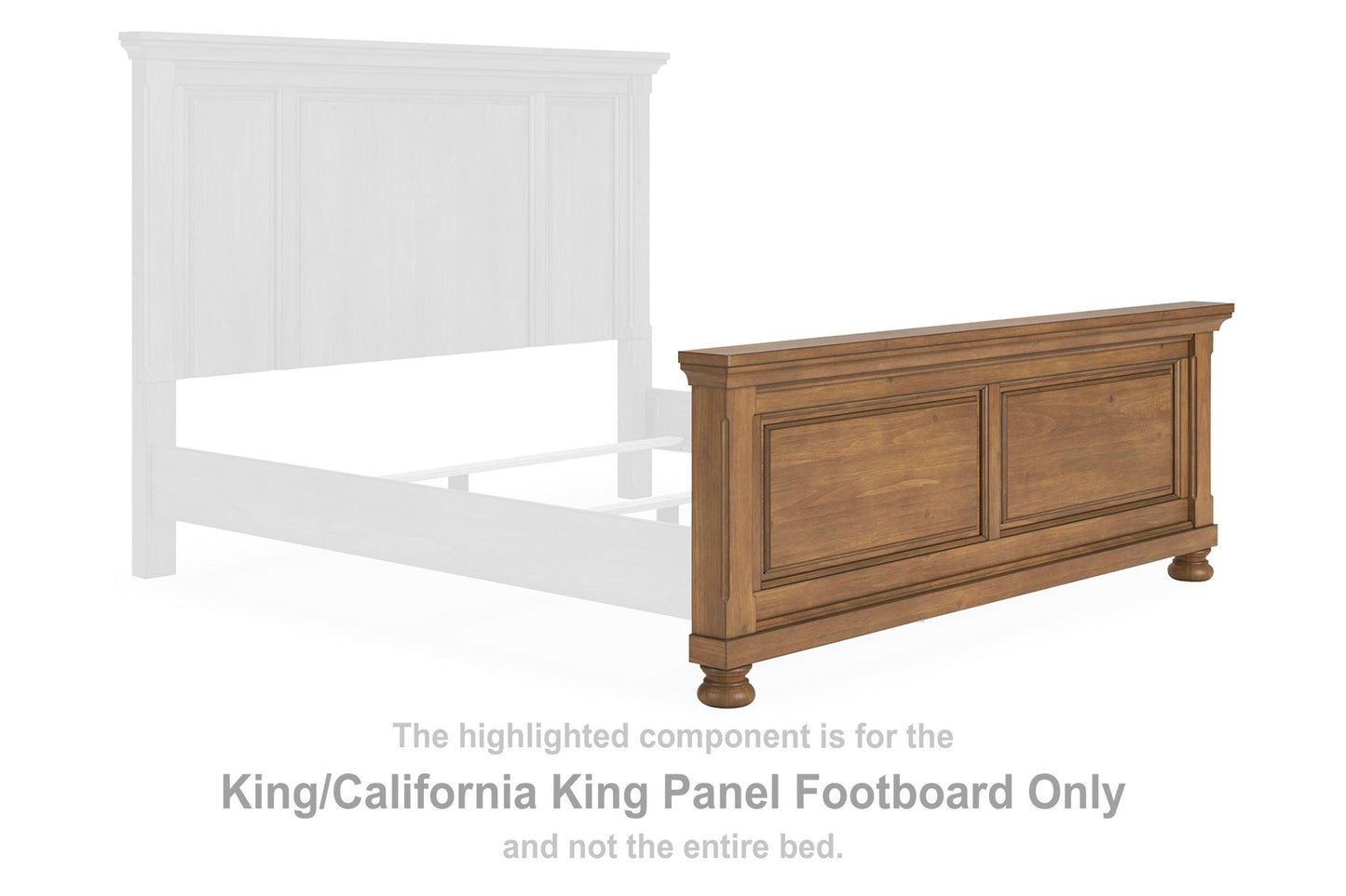 Feddinger - King/California King Panel Footboard - Medium Brown