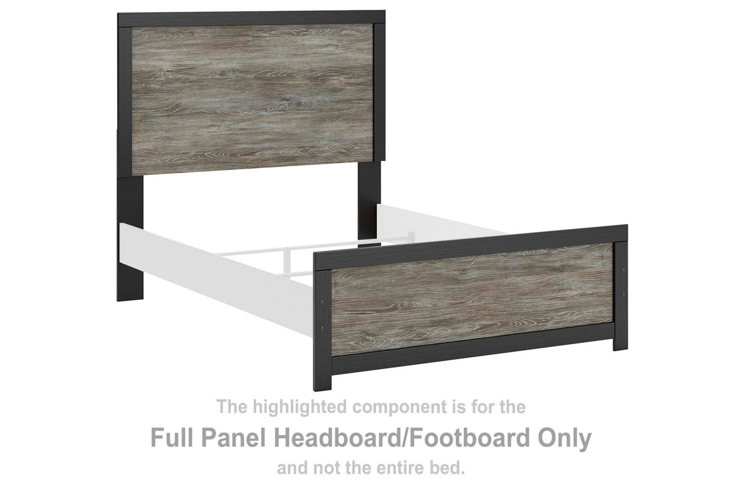 Broachmyn - Full Panel Headboard/Footboard - Black / Gray