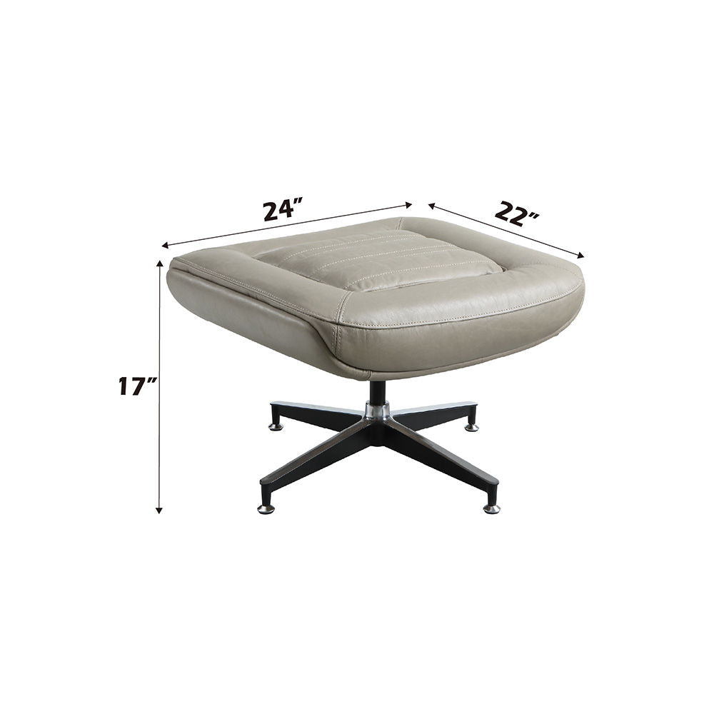 Piran - Ottoman - Twilight Top Grain Leather