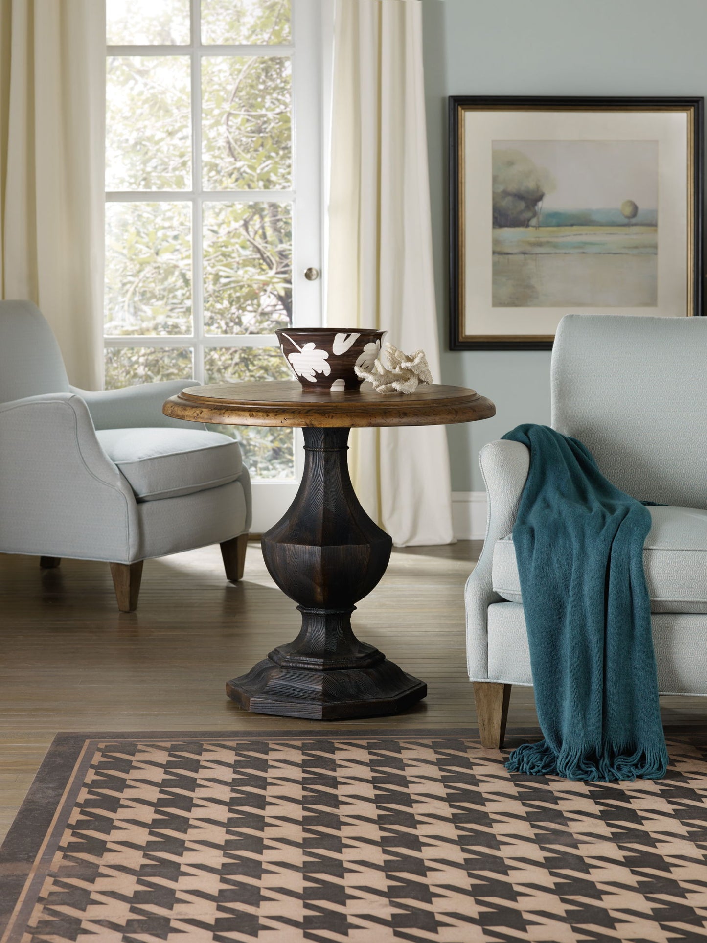 Sanctuary - Round Accent Table - Light Brown / Dark Brown