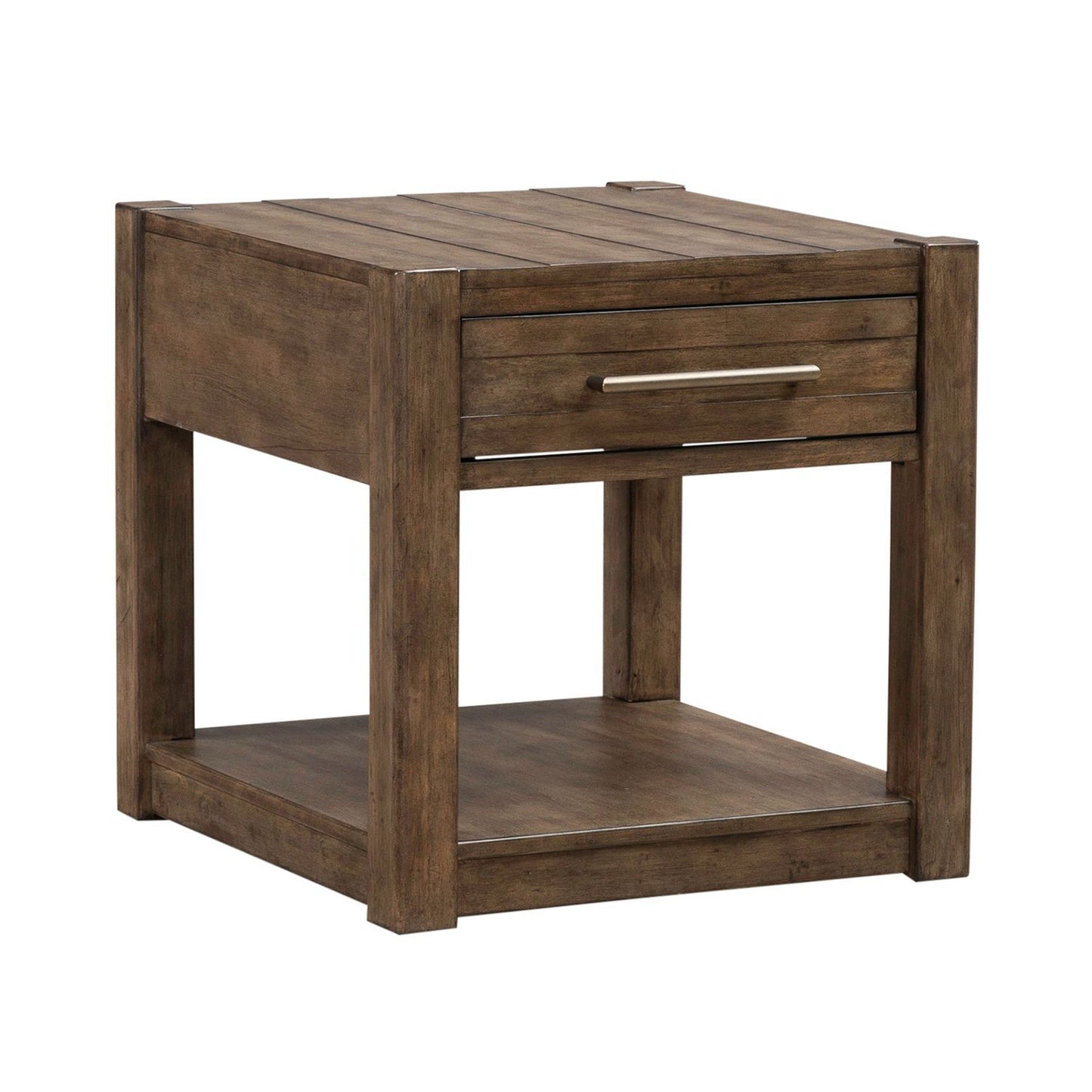 Broadmore - Drawer End Table - Cobblestone Brown