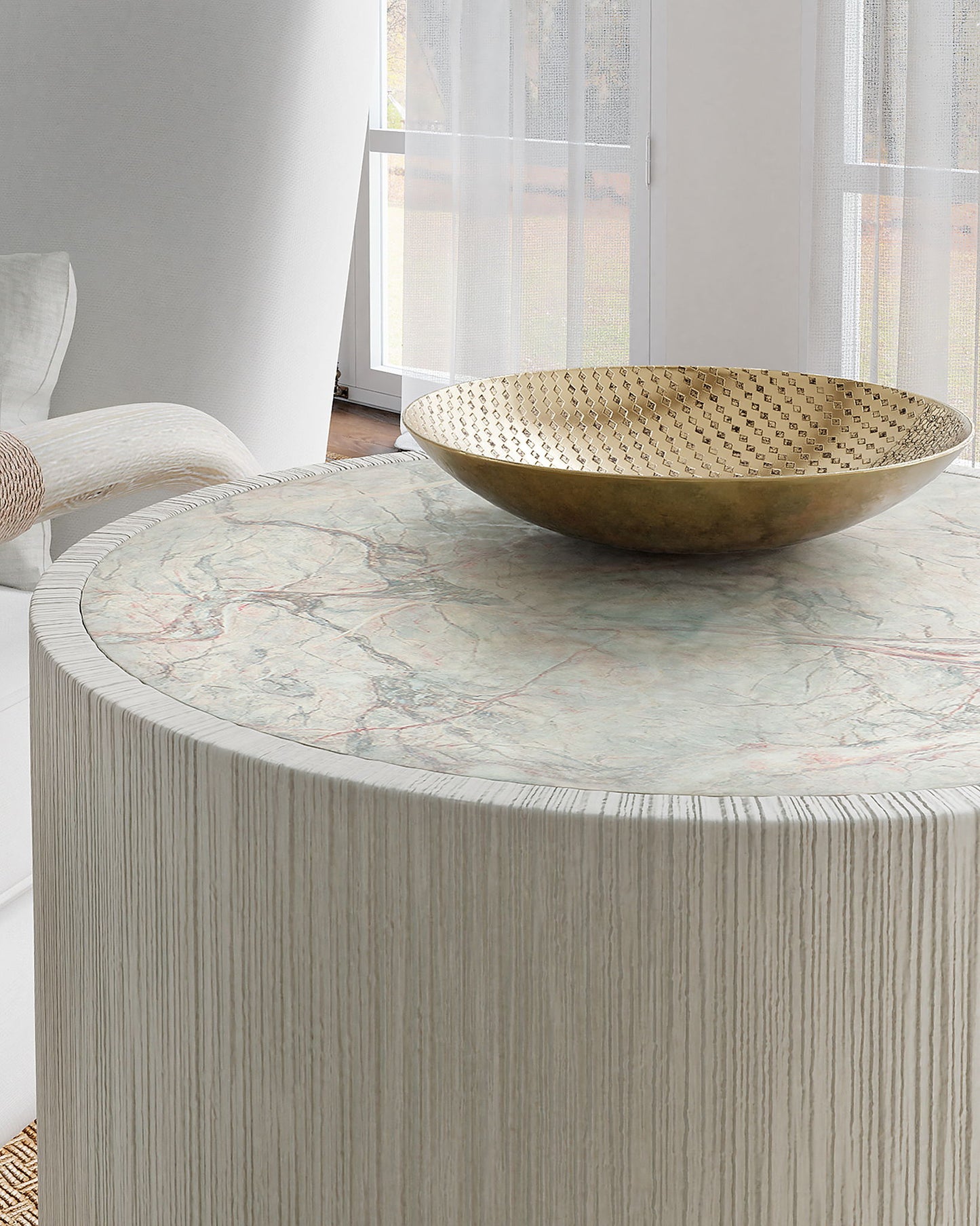 Serenity - Swale Round Side Table - White