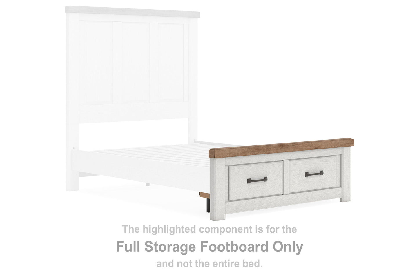 Savonport - Full Storage Footboard - White / Brown