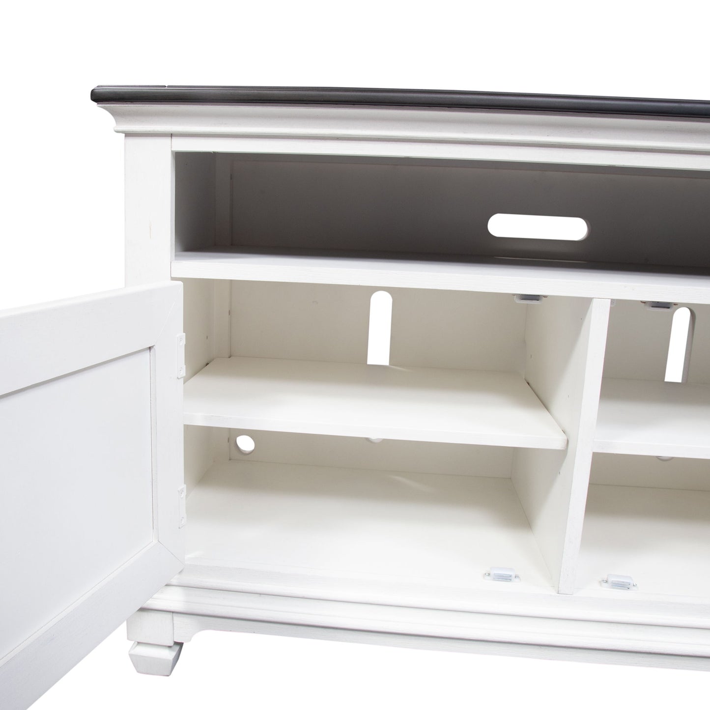 Allyson Park - 46" TV Console - Wirebrushed White / Charcoal