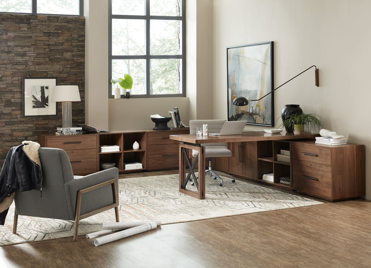 Home Office - Bunching Short Bookcase - Dark Brown