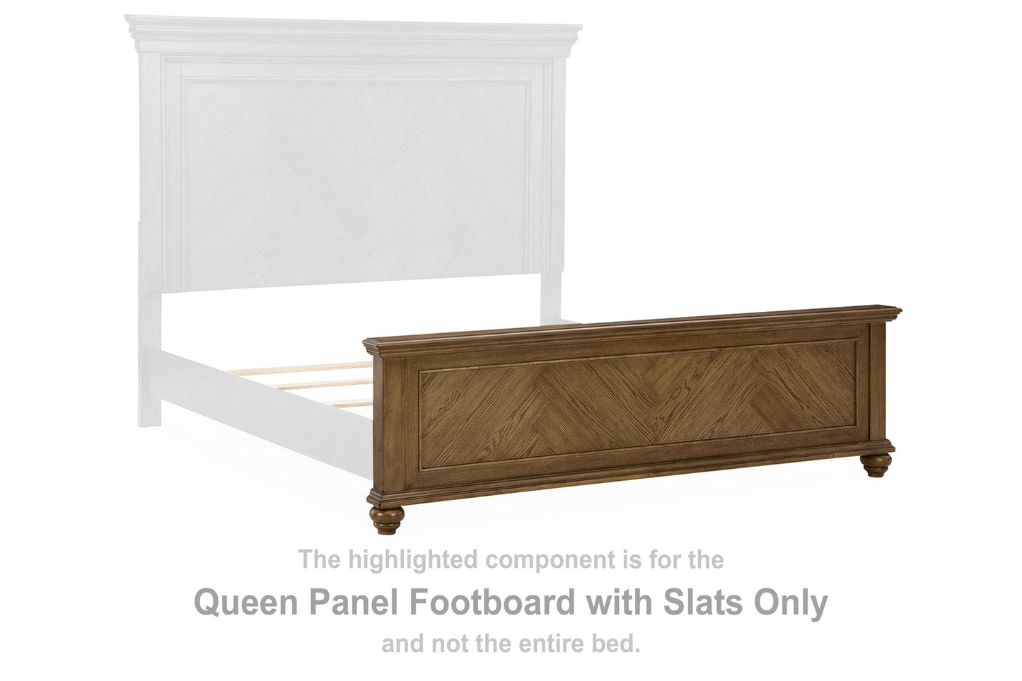 Karallin - Queen Panel Footboard With Slats - Medium Brown