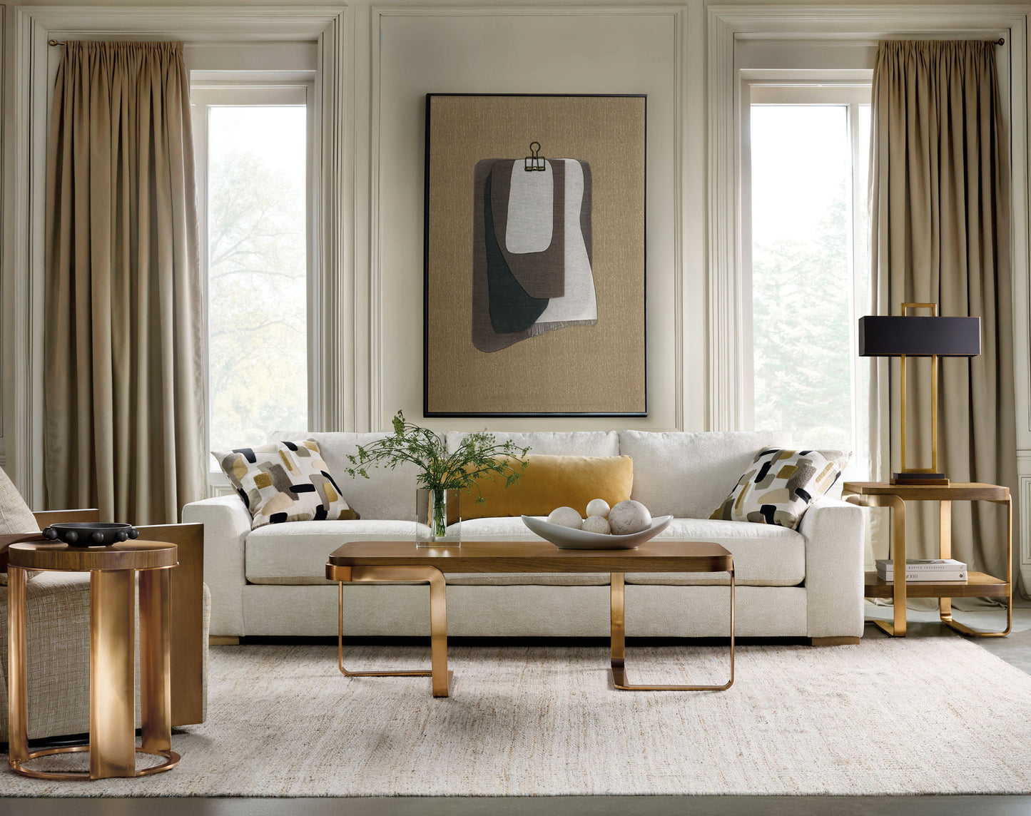 Eleana - Accent Table - Medium Wood / Gold