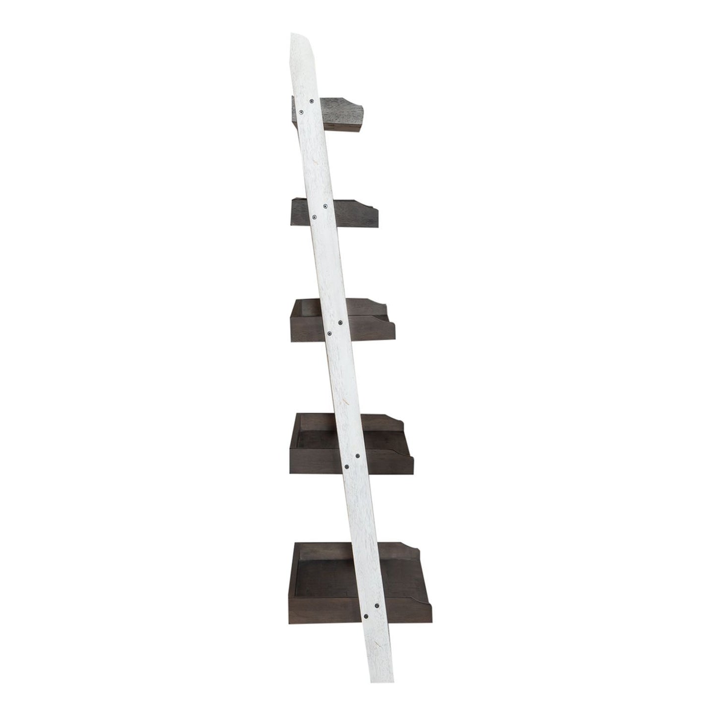Farmhouse - Leaning Bookcase - Two Tone White / Wood Tone