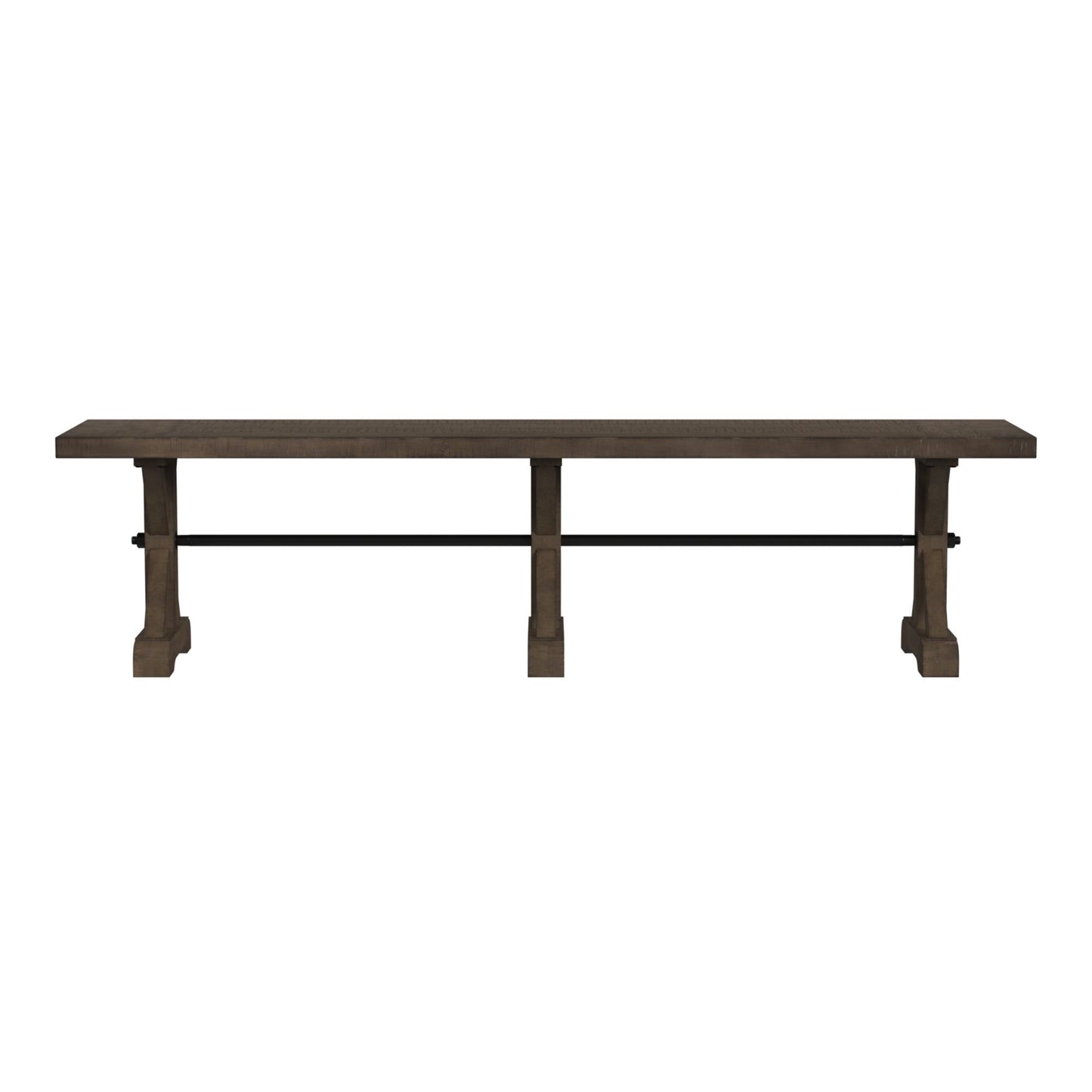 Yellowstone - Dining Bench With Metal Bar Cross - Medium Brown