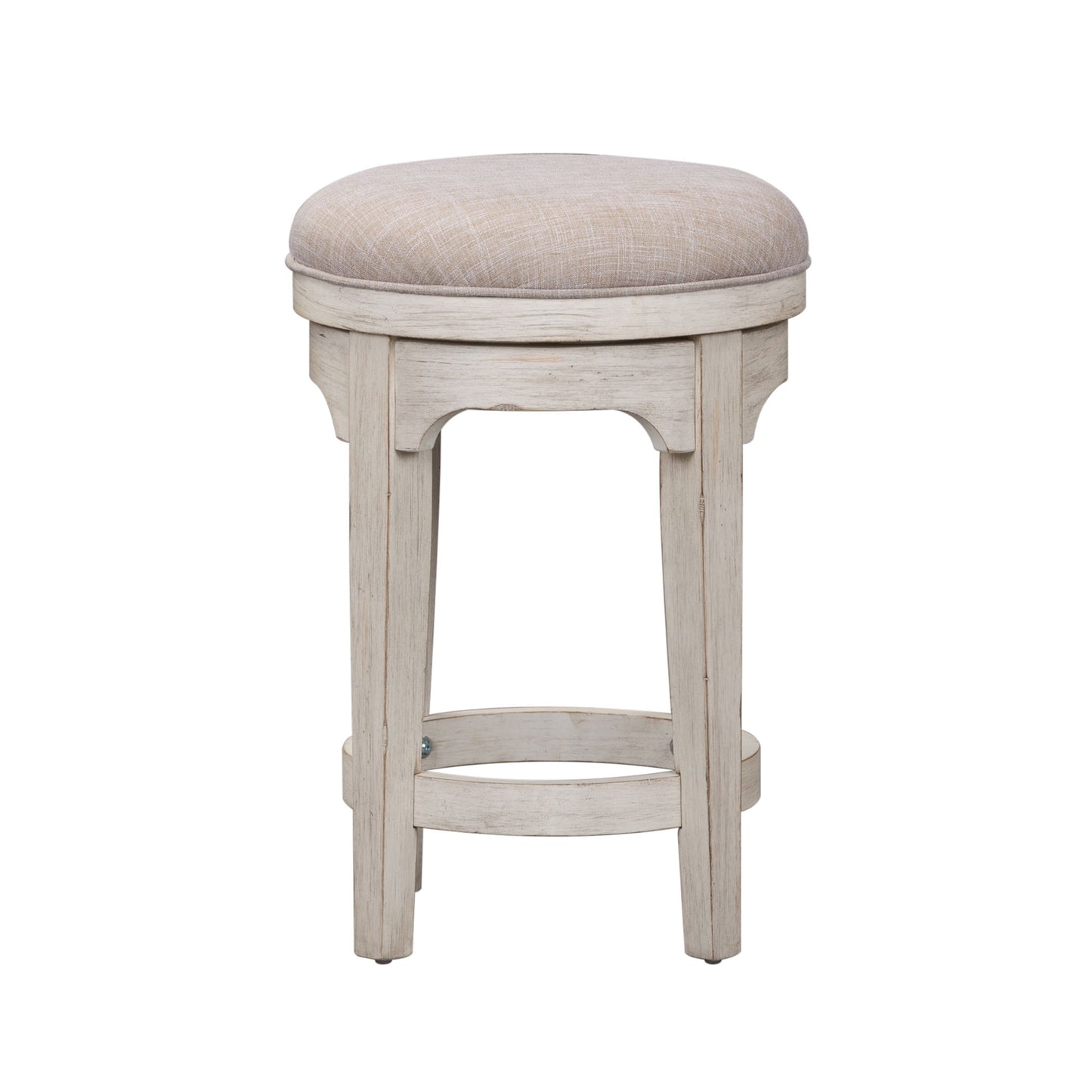 Farmhouse Reimagined - Console Swivel Stool - Antique White / Chestnut Tops