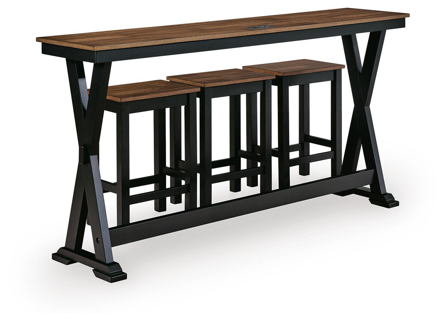 Wildenauer - Rectangular Dining Room Counter Table Set (Set of 4) - Brown / Black