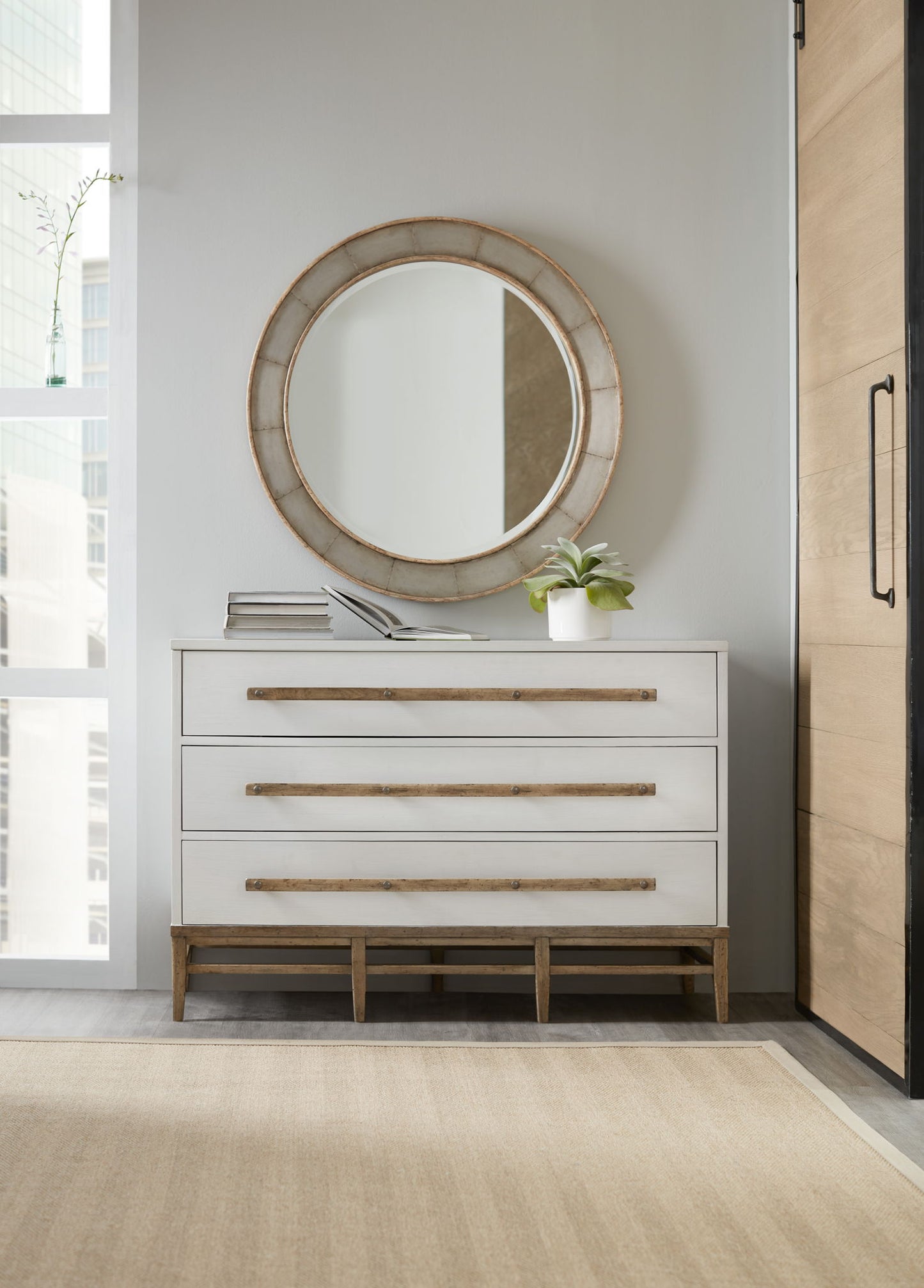 Urban Elevation - 3-Drawer Bachelors Chest - White / Light Brown