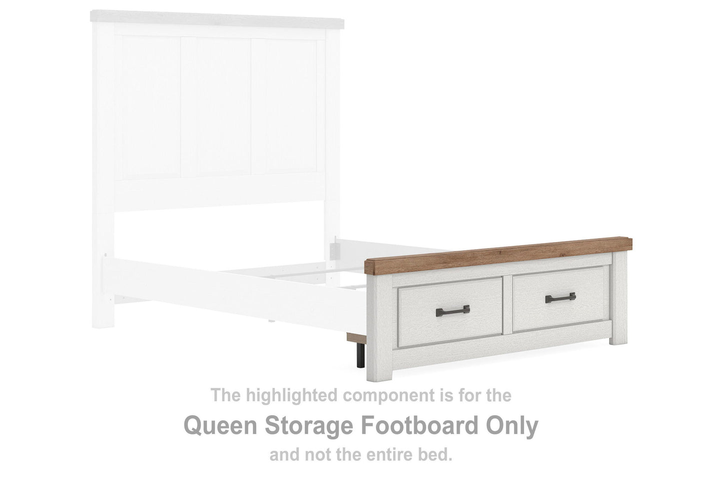 Savonport - Queen Storage Footboard - White / Brown