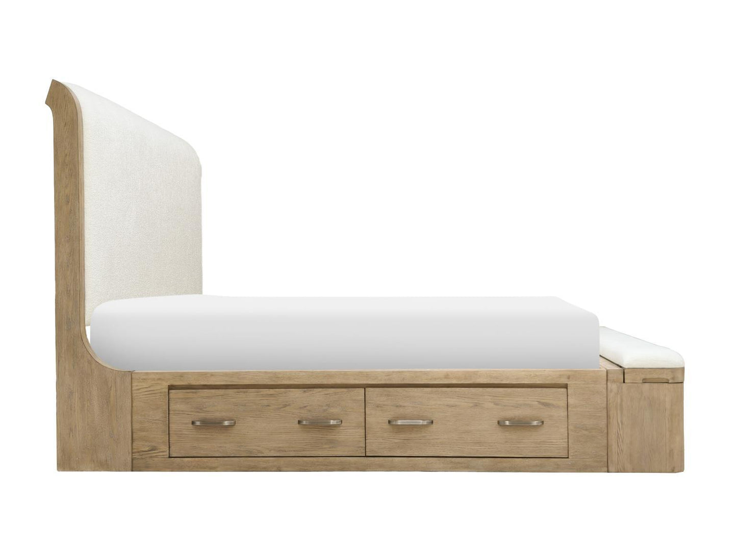 Flow - Complete Upholstered Sleigh Bed With Storage Footboard 1 Storage Side Rail