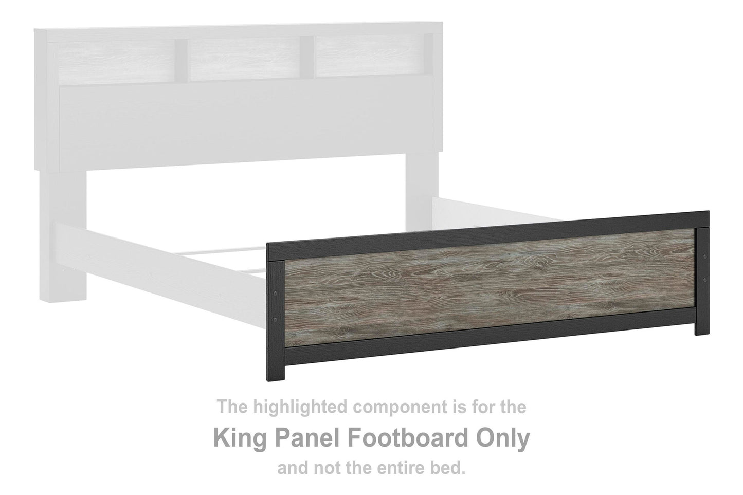 Broachmyn - King Panel Footboard - Black / Gray