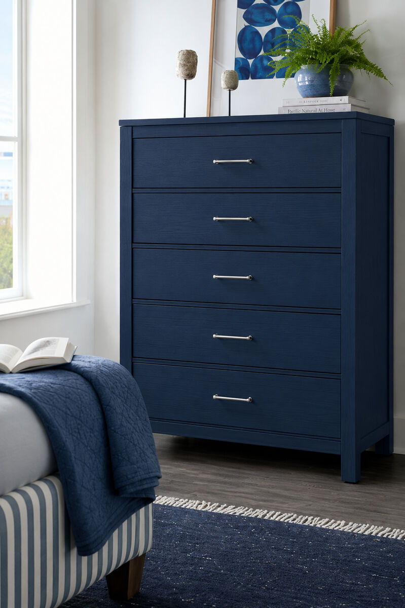 Tide & Timber - Chest 5 Drawer - Luxe Blue Oak