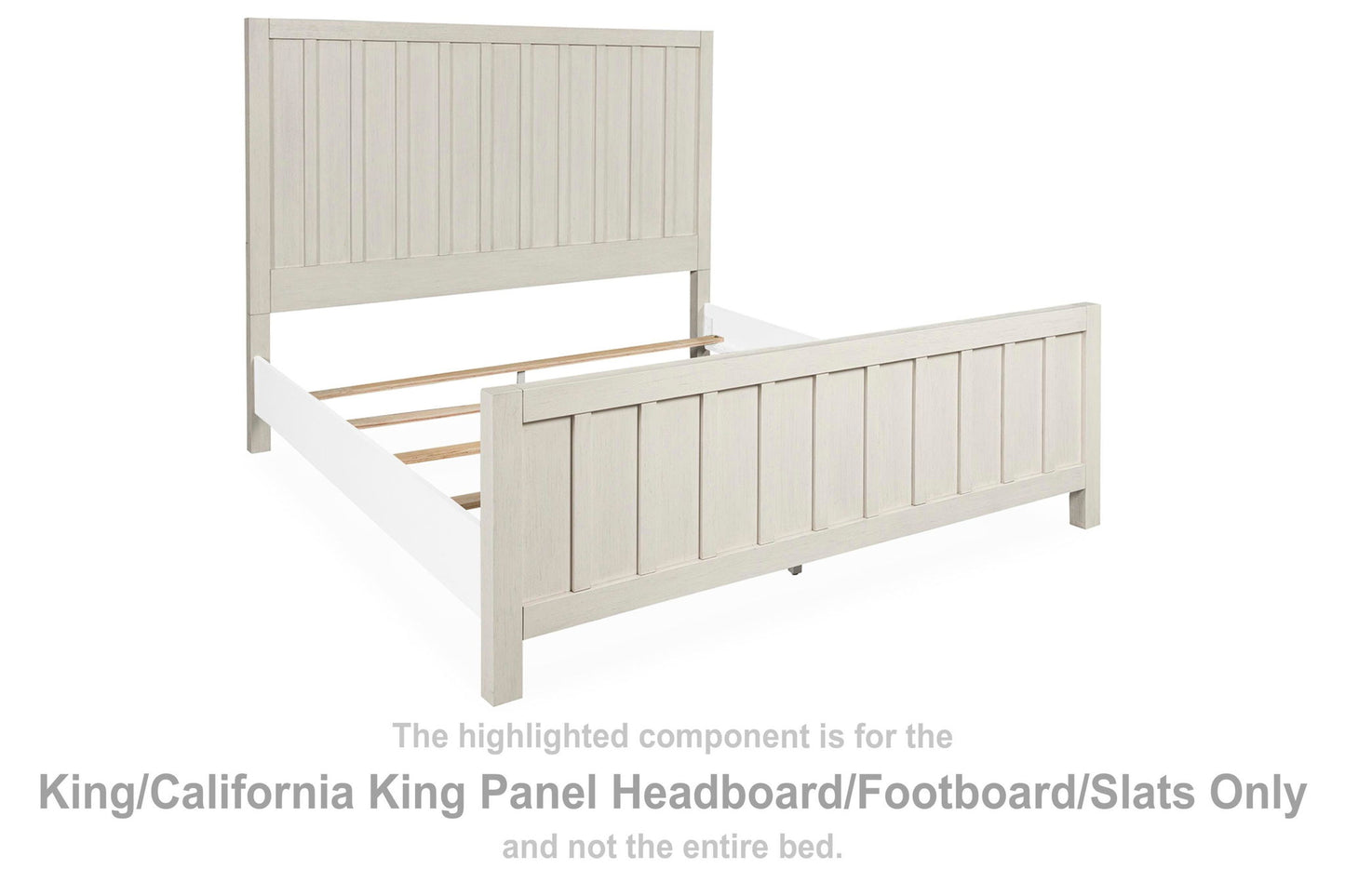 Shaybrock - King/California King Panel Headboard/Footboard/Slats - Antique White