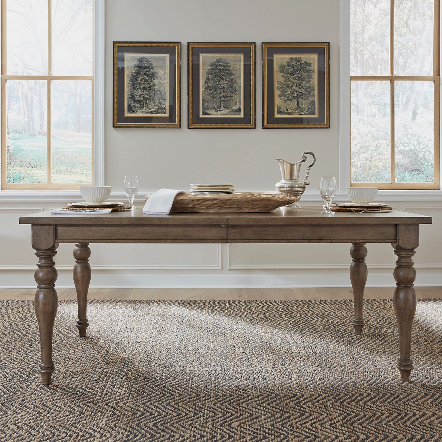 Americana Farmhouse - Wood Rectangular Leg Table - Dusty Taupe