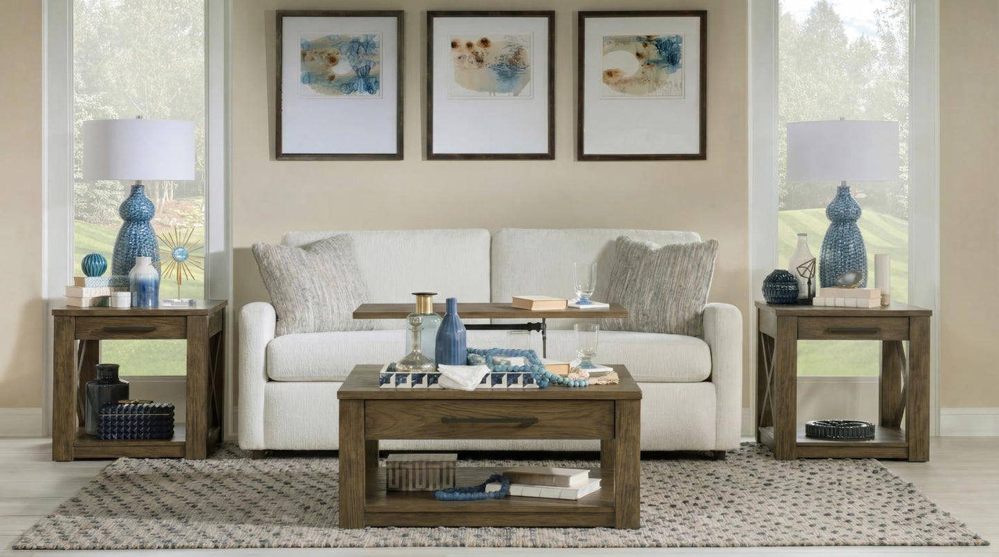 Ellison - Lift Top Cocktail Table With Casters - Desert Oak