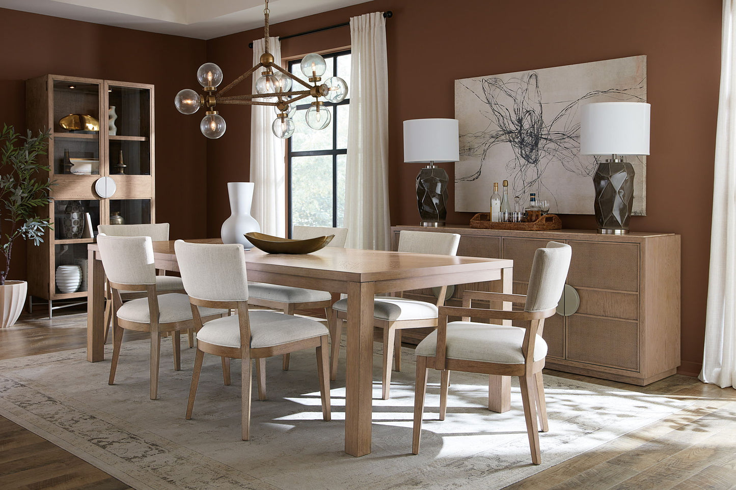 Sonnet - Dining Credenza - Dark Gray / Light Brown
