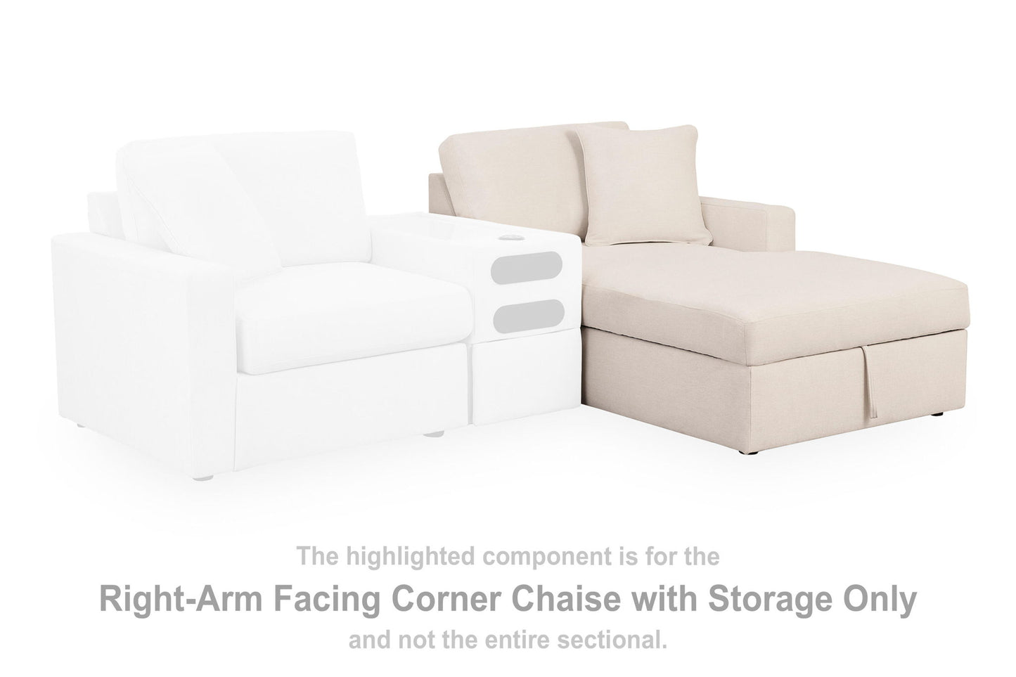 Modmax - RAF Corner Chaise With Storage - Oyster