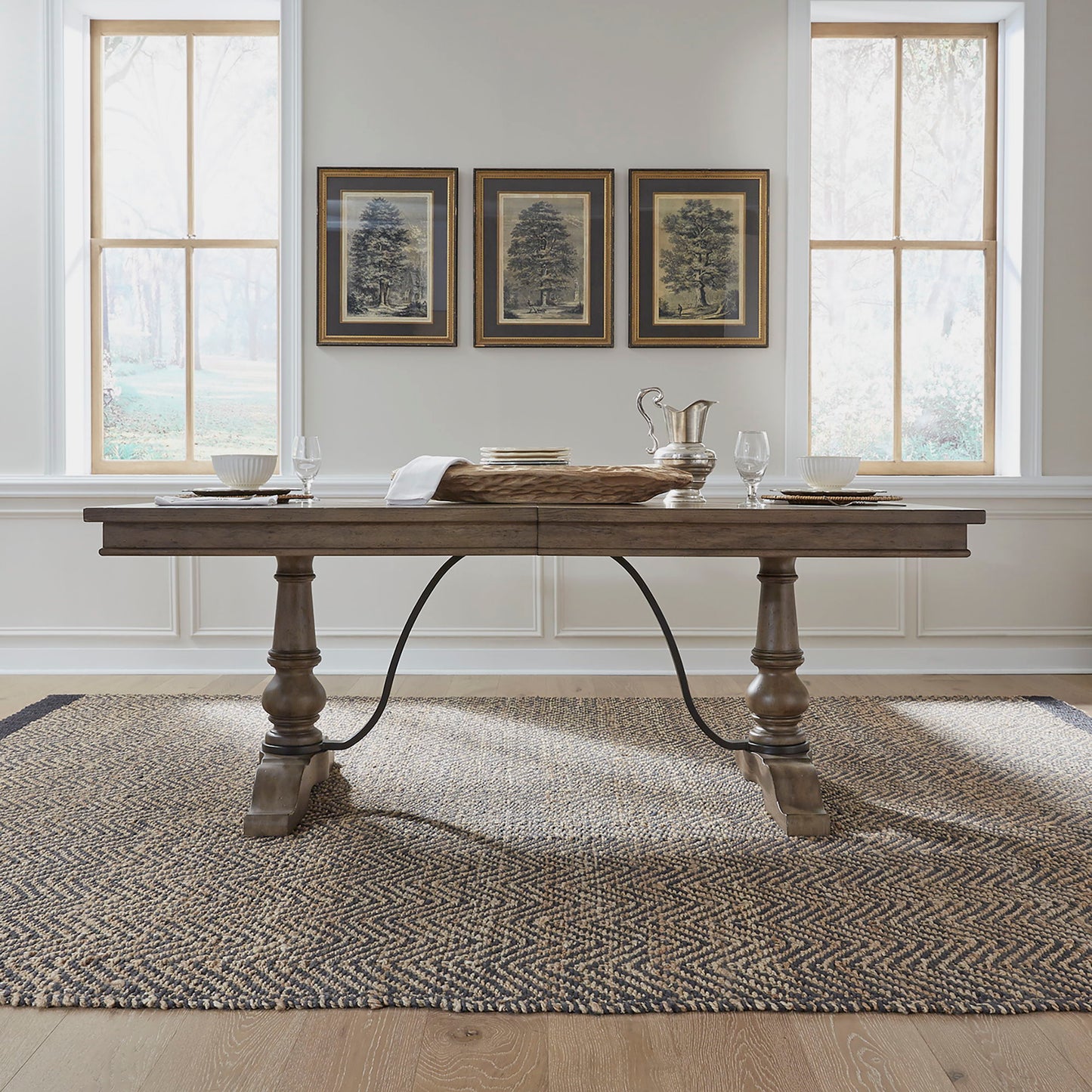 Americana Farmhouse - Trestle Table - Dusty Taupe