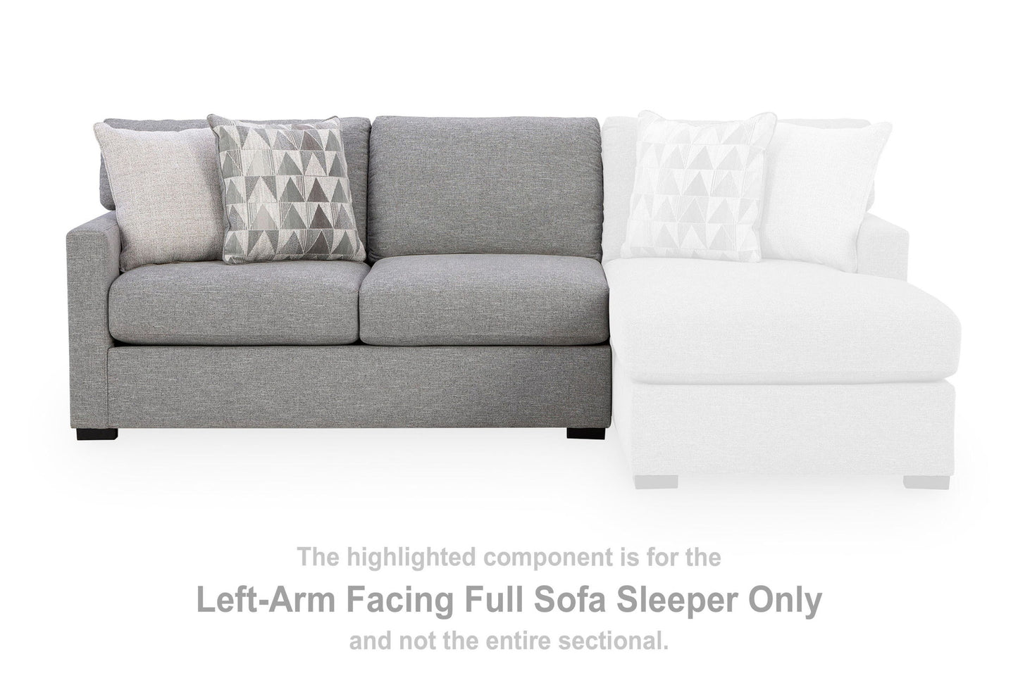 UrbanCrest - LAF Full Sofa Sleeper - Pewter