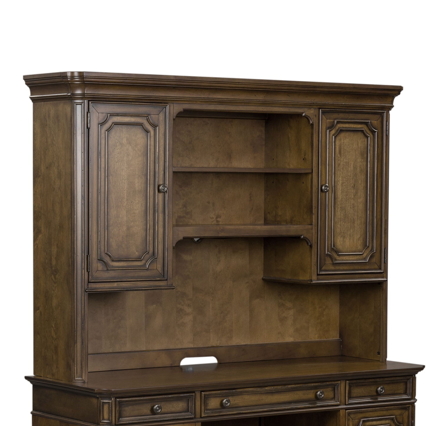 Amelia - Jr Executive Credenza Hutch - Antique Toffee