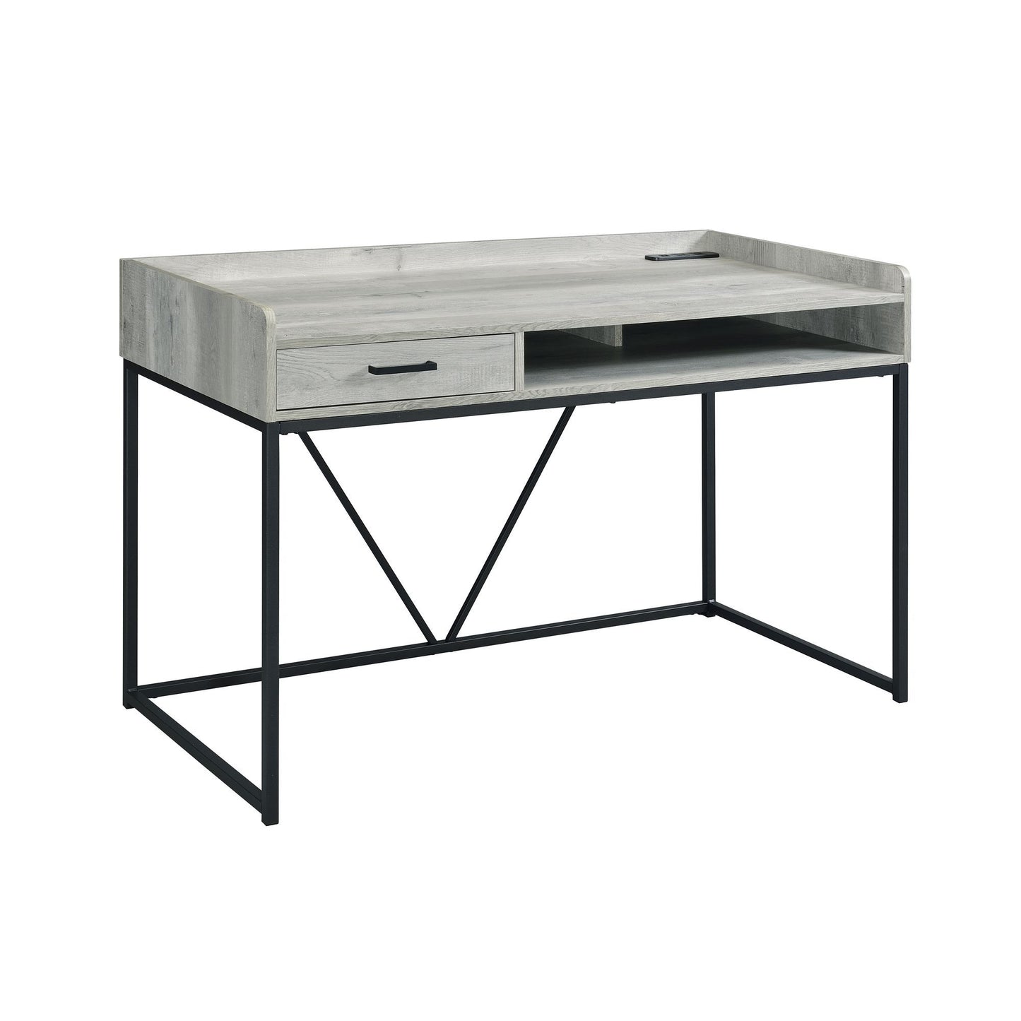 Preston - 2 Piece Desk And Bookshelf Set - Gray