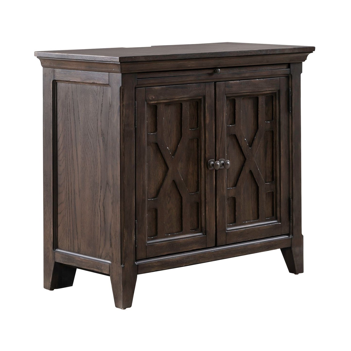 Paradise Valley - 2 Door Bedside Chest With Charging Station - Saddle Brown