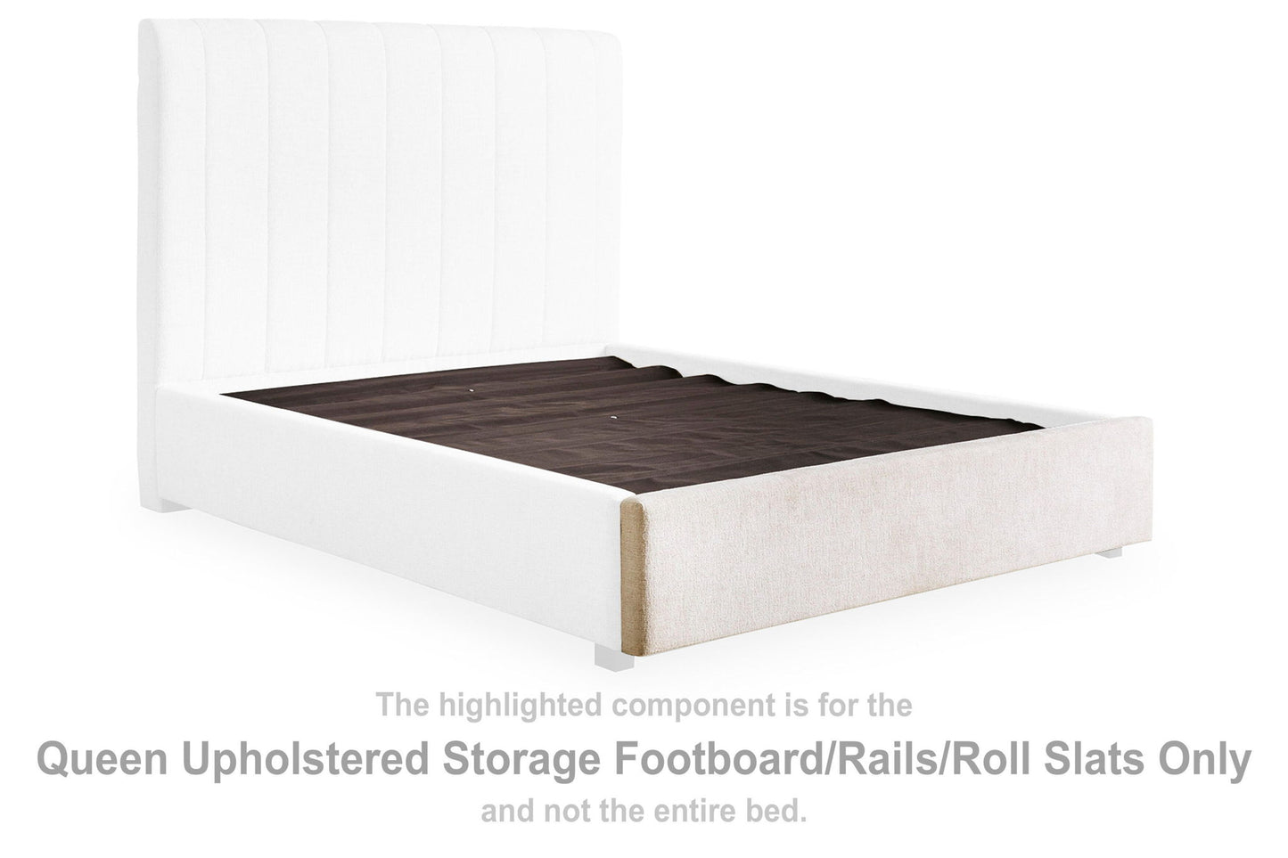 Brizmore - Queen Upholstered Storage Footboard/Rails/Slats - Beige
