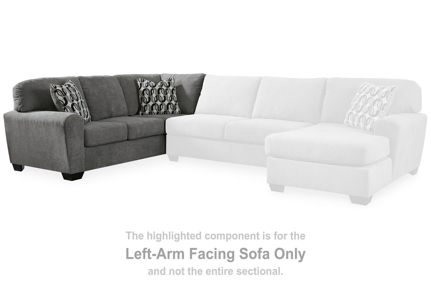 Birkdale Court - Laf Sofa With Corner Wedge - Gray