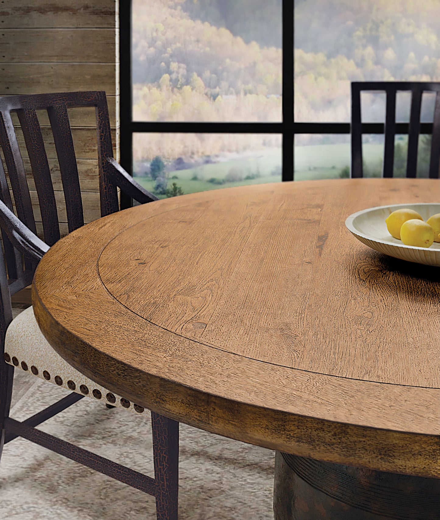 Big Sky - Round Dining Table - Light Brown / Black