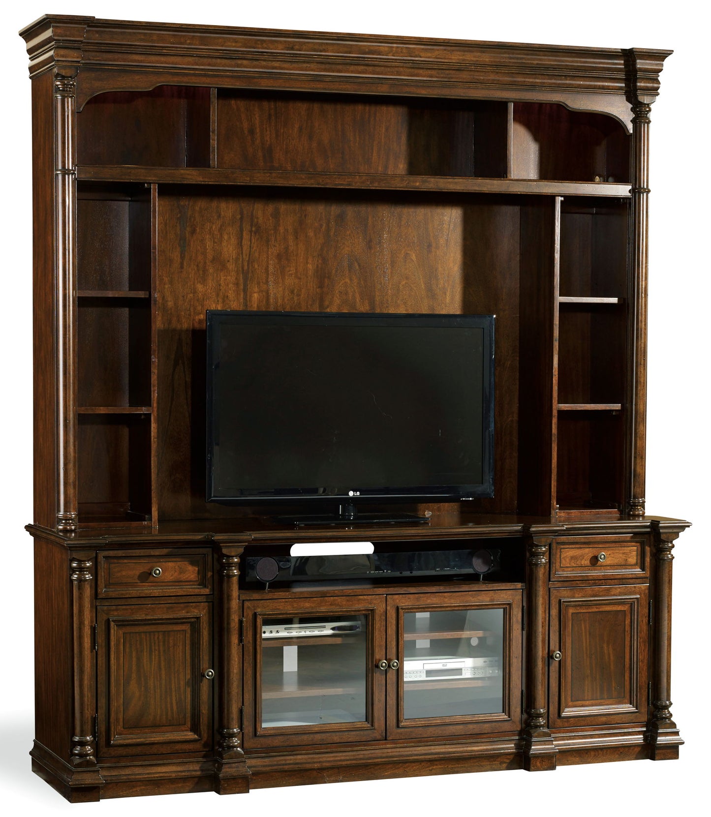 Leesburg - Entertainment Console - Dark Brown